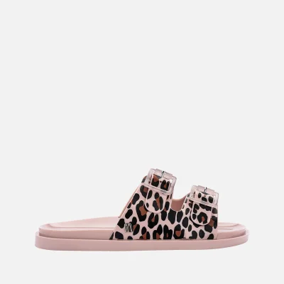Mini Melissa Girls' Wide Print Slide Sandals - Blush Animal