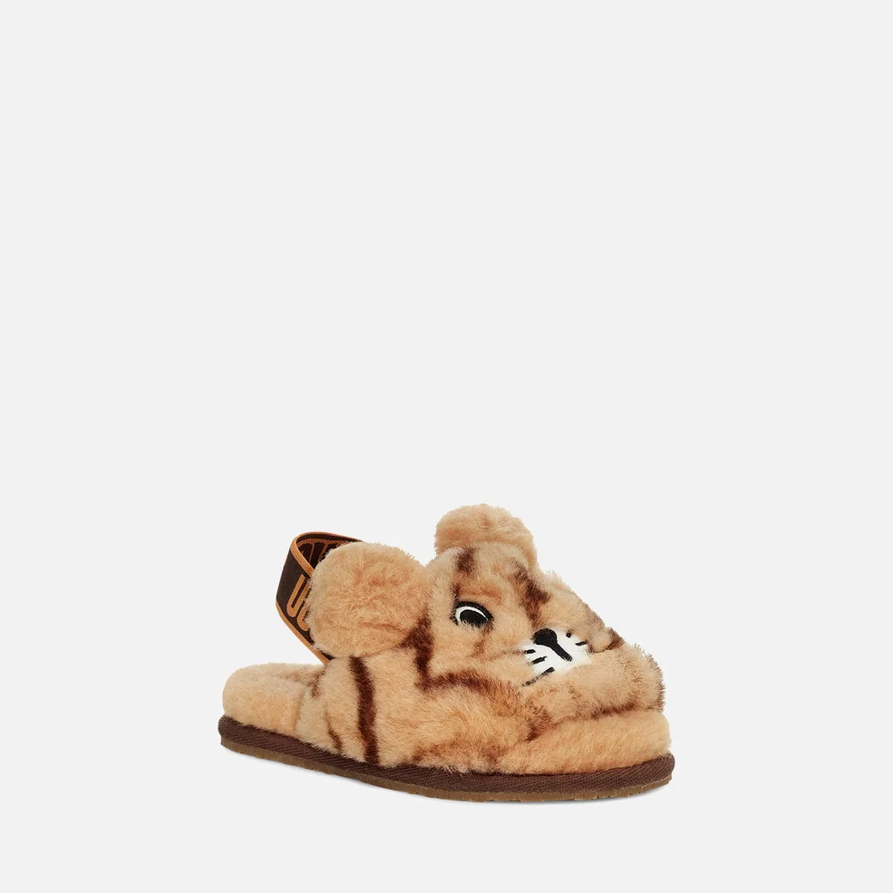 UGG Toddlers' Fluff Yeah Slide Tiger Stuffie Slippers - Daisy/Dark Earth Image 1