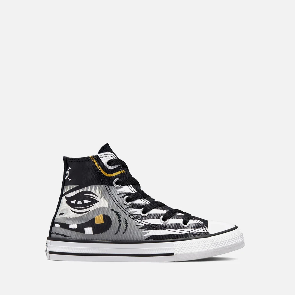 Converse Kids' Chuck Taylor All Star Pirate Print Hi-Top Trainer - White/Black/Gold Image 1