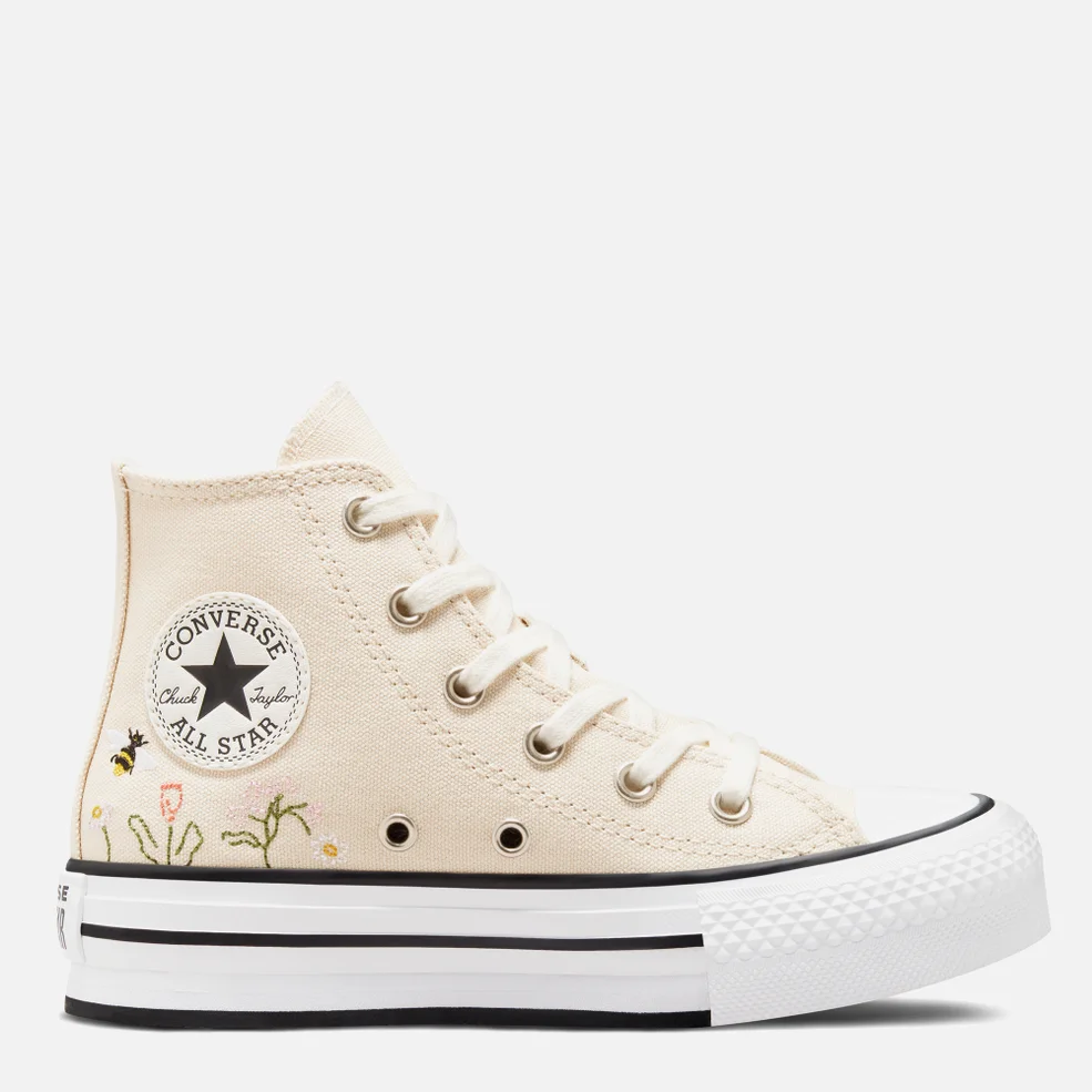 Converse Kids' Chuck Taylor All Star Eva Lift Hi-Top Trainers - Natural Ivory/White/Black Image 1