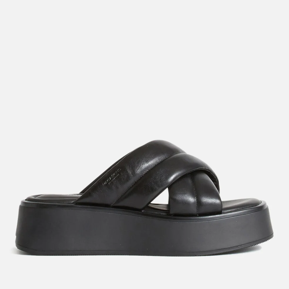 Vagabond Women's Courtney Leather Flatform Sandals - Black/Black Image 1