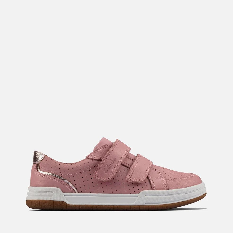 Clarks Kids' Fawn Solo Trainers - Light Pink Lea Image 1