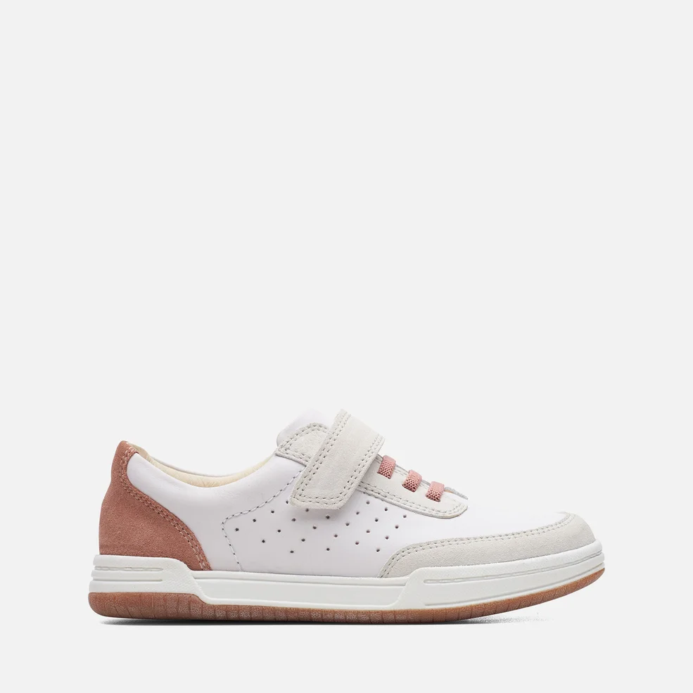 Clarks Kids' Fawn Hero Trainers - White/Pink Image 1
