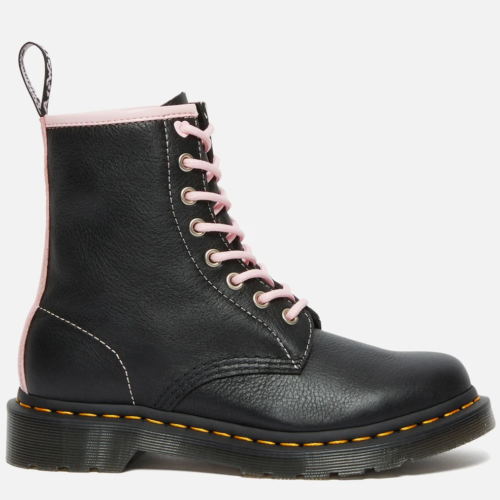 Dr. Martens Women's 1460 Pascal Virginia Leather 8-Eye Boots - Black/Chalk Image 1