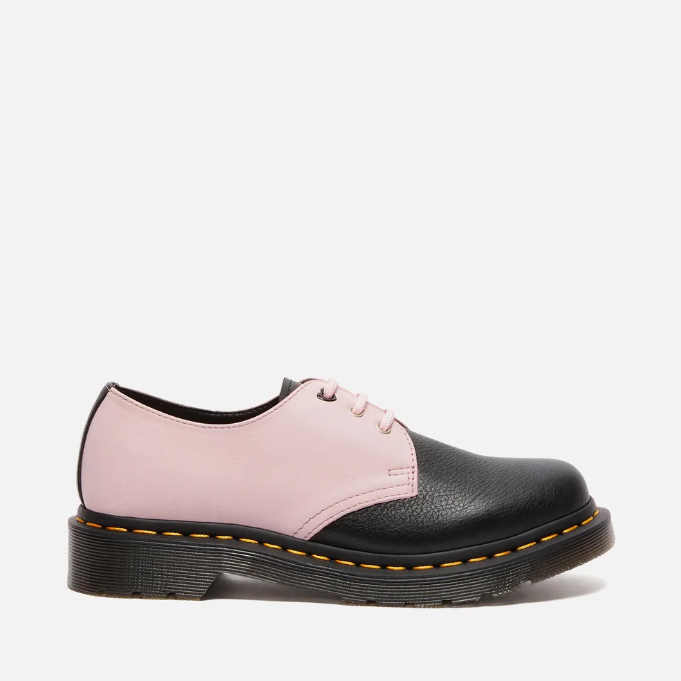 Dr. Martens Women's 1461 Virginia Leather 3-Eye Shoes - Black/Chalk Pink Image 1
