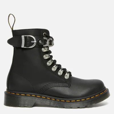 Dr. Martens Women's 1460 Pascal Chain Leather 8-Eye Boots - Black