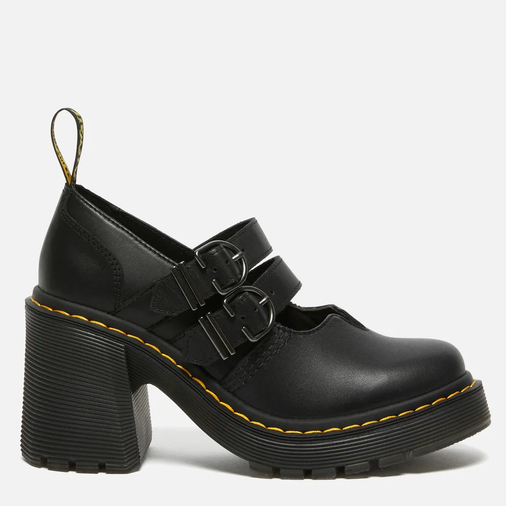 Dr. Martens Women's Eviee Leather Mary-Jane Heels - Black  Image 1