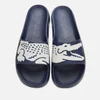 Lacoste Men's Croco 2.0 0721 2 Slide Sandals - Navy/White - Image 1