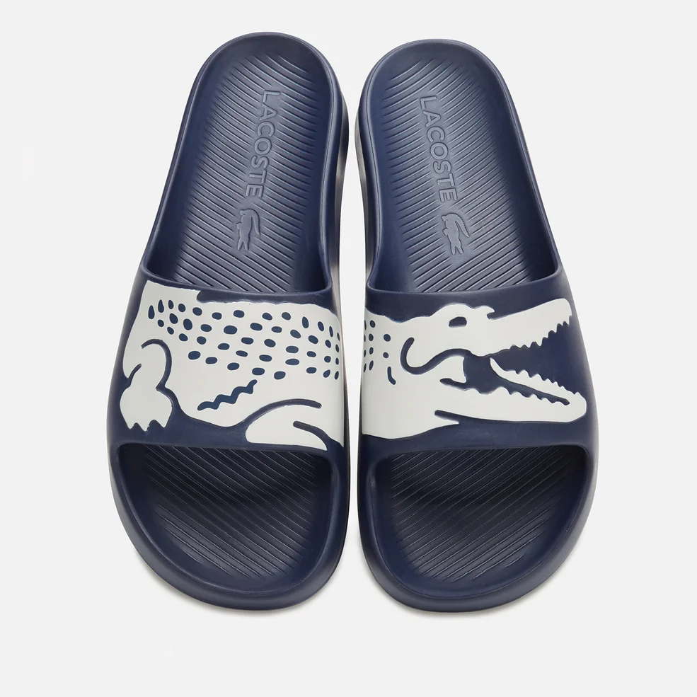 Lacoste Men's Croco 2.0 0721 2 Slide Sandals - Navy/White Image 1