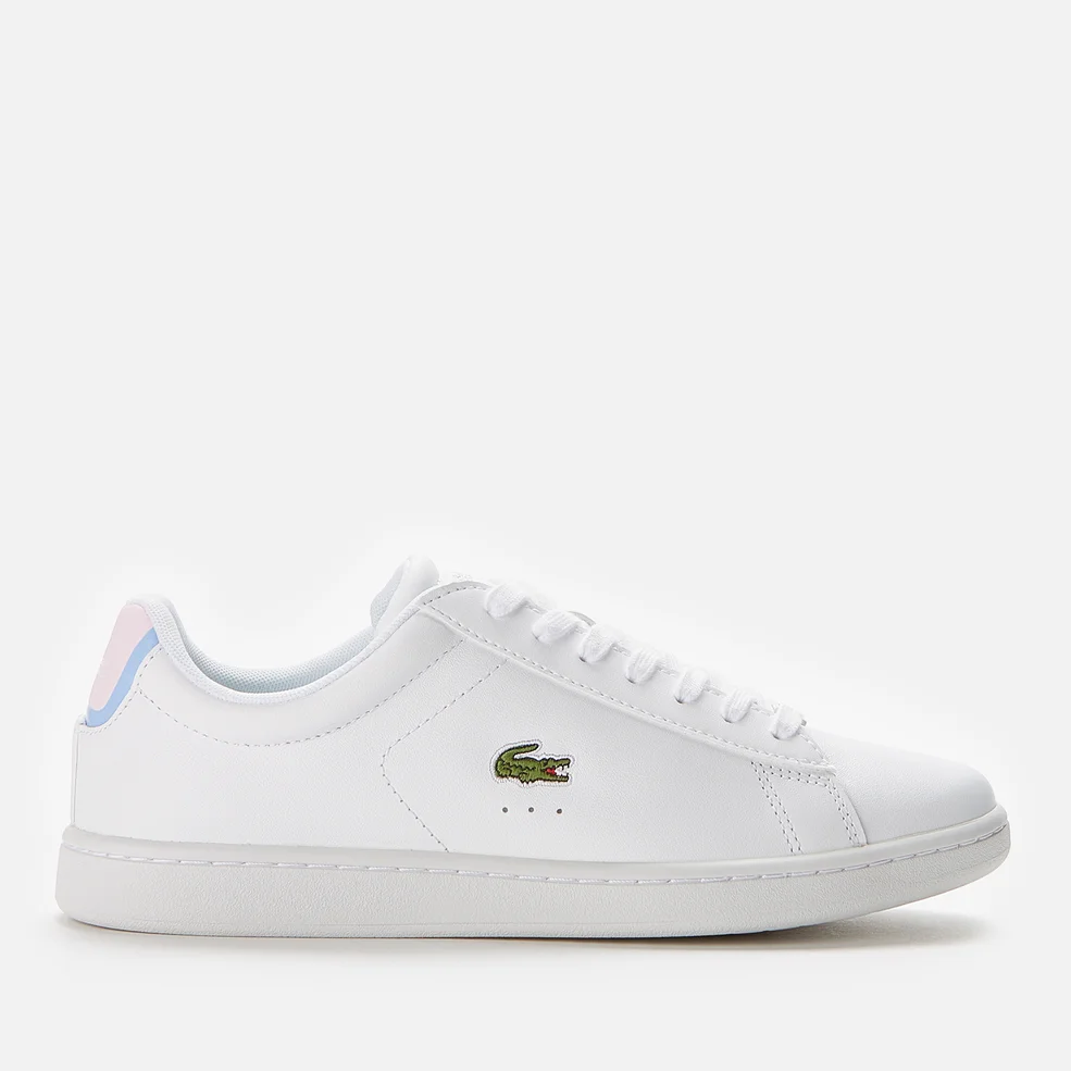 Lacoste Women's Carnaby Evo 0722 1 Leather Cupsole Trainers - White/Light Pink Image 1