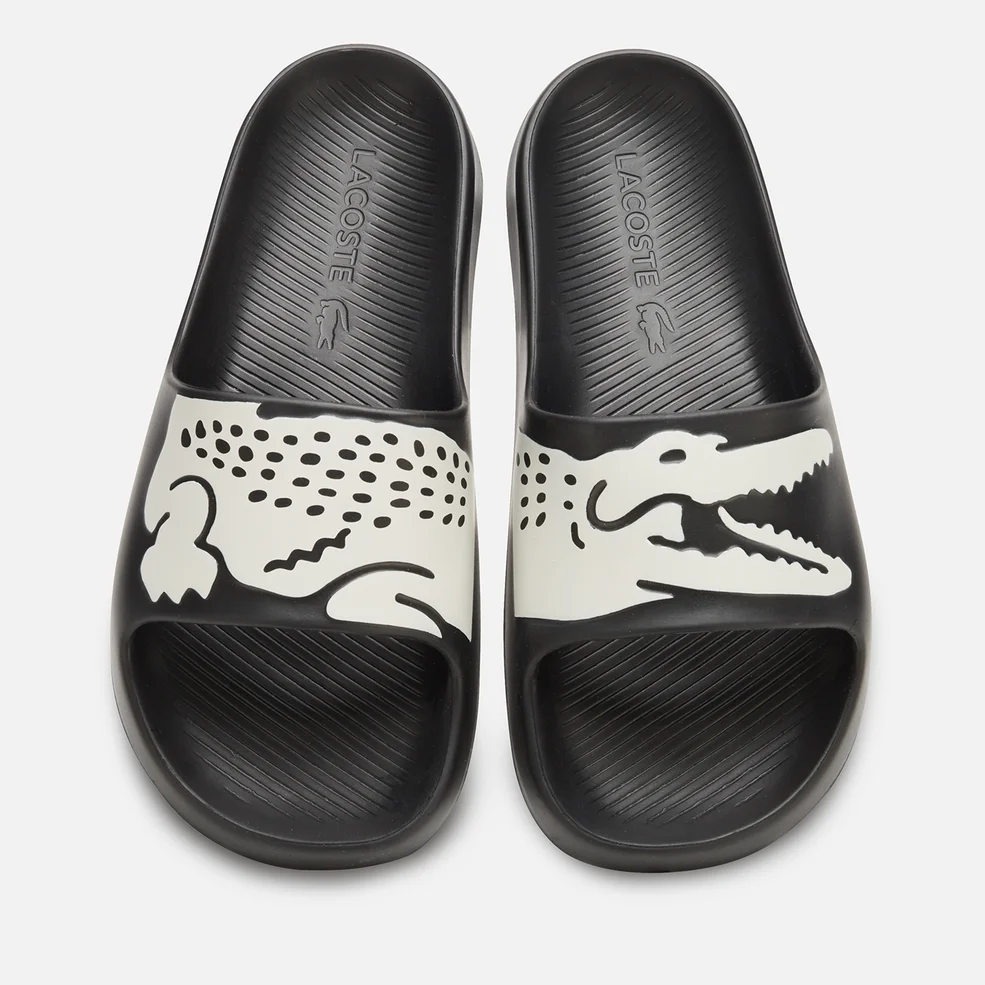Lacoste Women's Croco 2.0 0721 1 Slide Sandals - Black/White Image 1