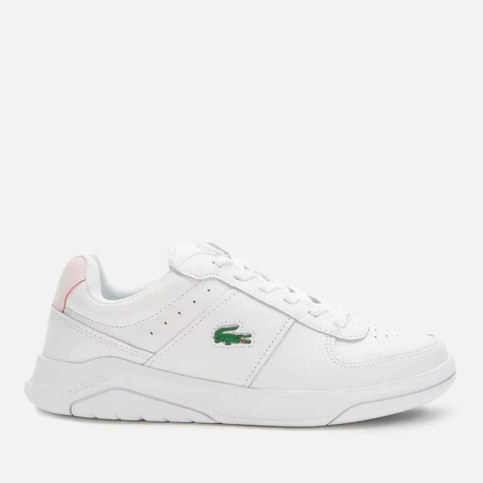 Lacoste Women's Game Advance 0722 1 Nubuck Tennis Style Trainers - White/Light Pink Image 1