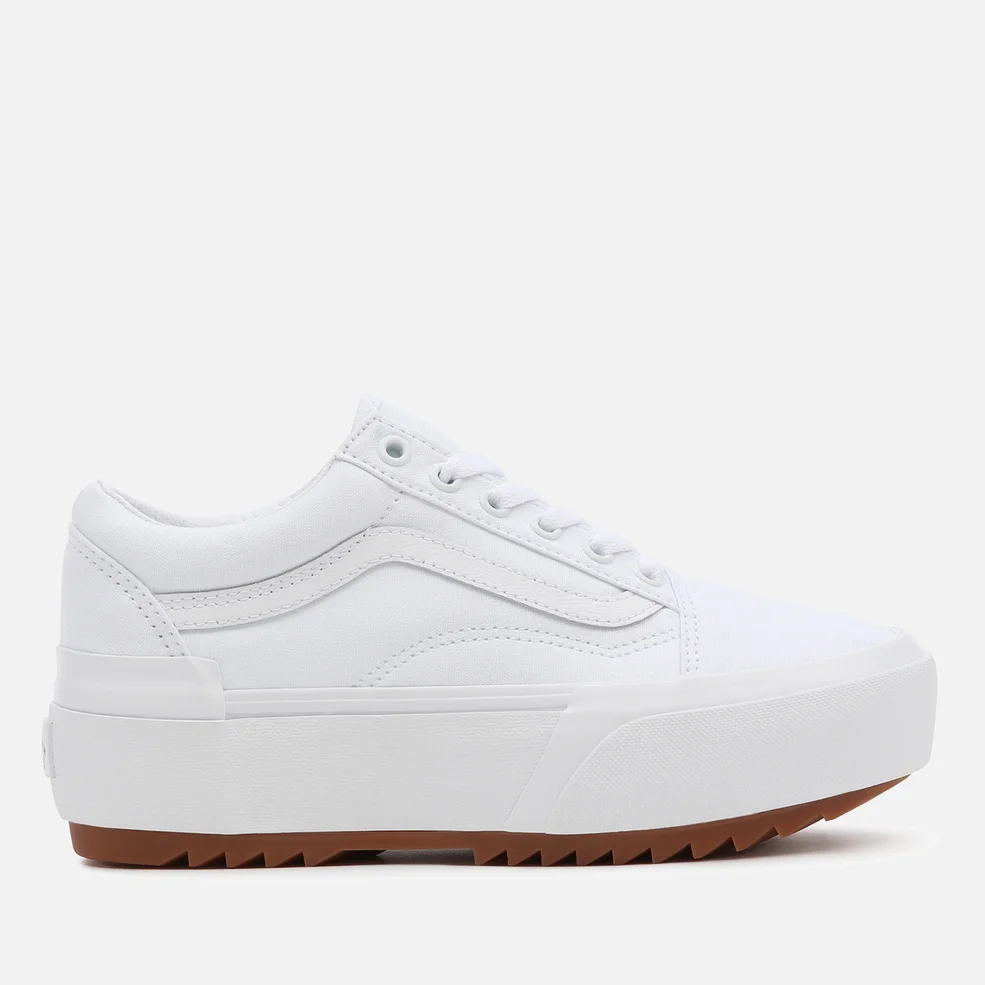 Vans Women's Canvas Old Skool Stacked Trainers - True White Image 1