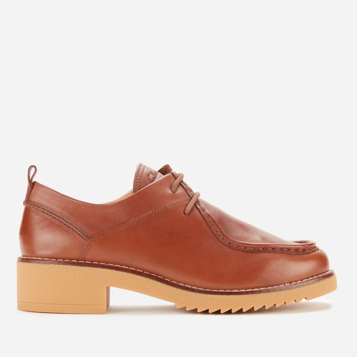 Clarks Eden Mid Lace Brogues - Dark Tan Leather Image 1
