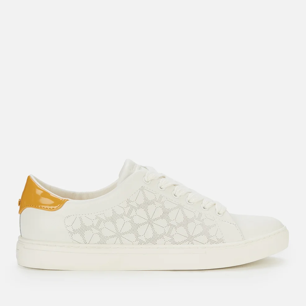 Kate Spade New York Women's Audrey Leather Cupsole Trainers - Optic White/Sunglow Image 1