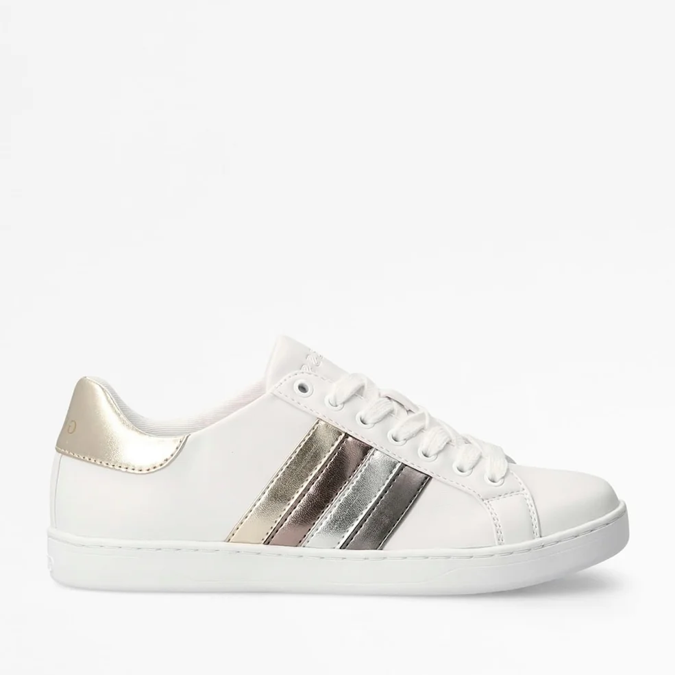 Guess Women's Jacobb Leather Cupsole Trainers - White/Platino Image 1