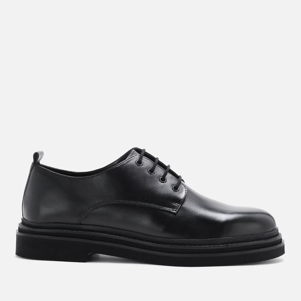 Walk London Men's Brooklyn Leather Derby Shoes - Black Image 1
