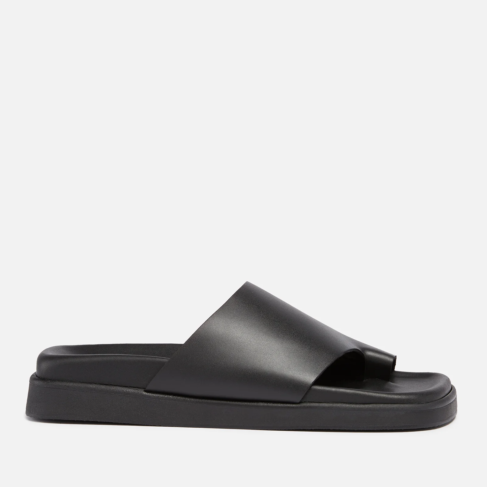 ALOHAS Women's Toe Ring Leather Sandals - Black | Allsole