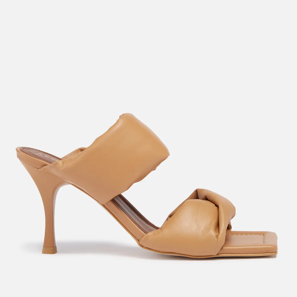 ALOHAS Women's Twist Leather Heeled Sandals - Camel Image 1
