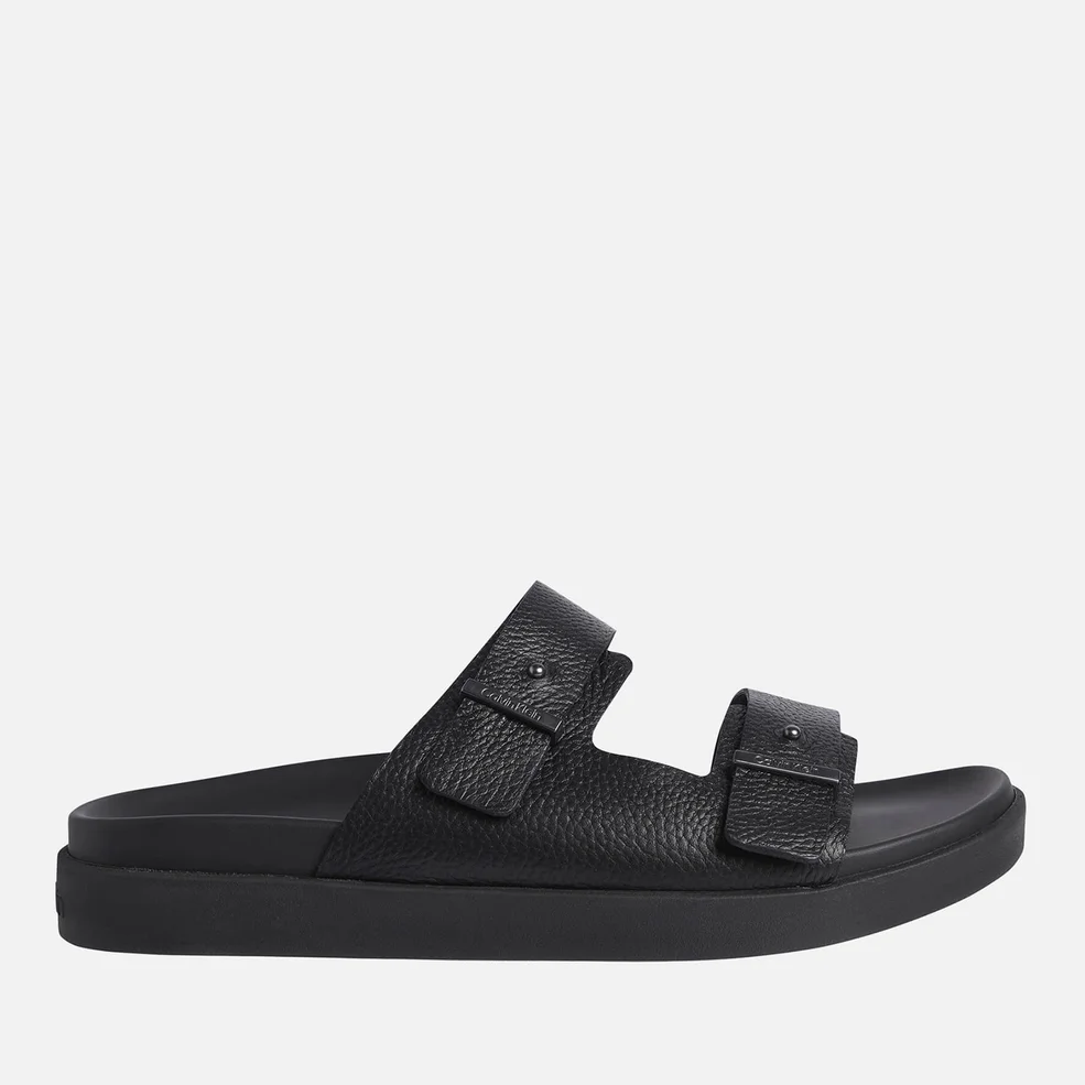 Calvin Klein Men's Leather Double Strap Sandals - CK Black Image 1