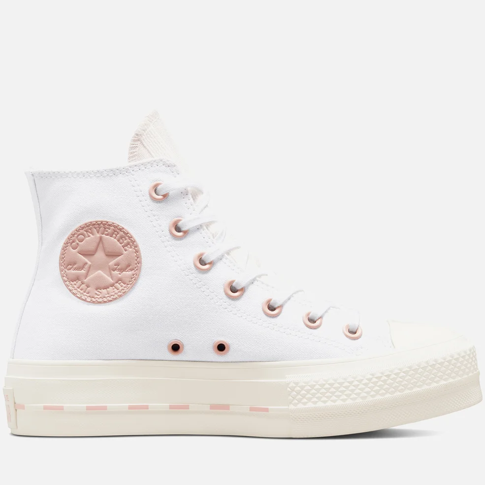 Converse Women's Chuck Taylor All Star Lift Crafted Canvas Hi-Top Trainers - White/Egret/Pink Clay Image 1