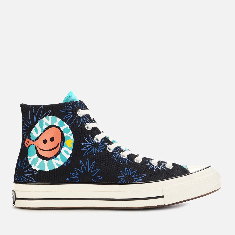 Converse Men's Chuck 70 Much Love Hi-Top Trainers - Black/Washed teal/Game Royal Image 1