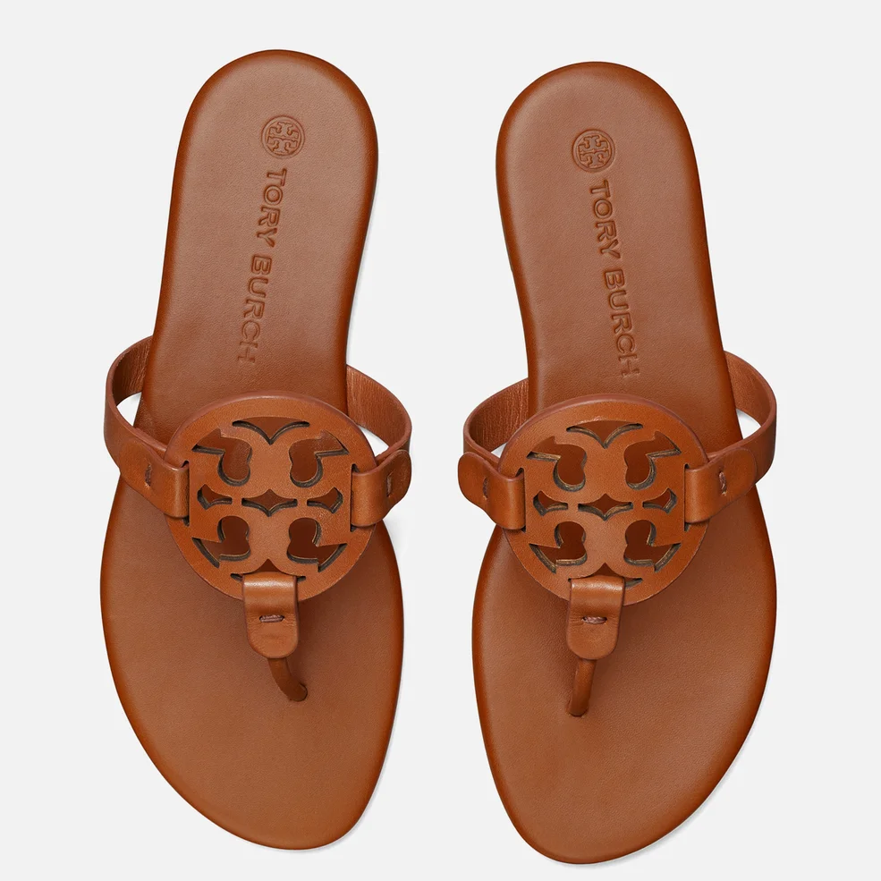 Tory Burch Women's Miller Leather Toe Post Sandals - Miele Image 1