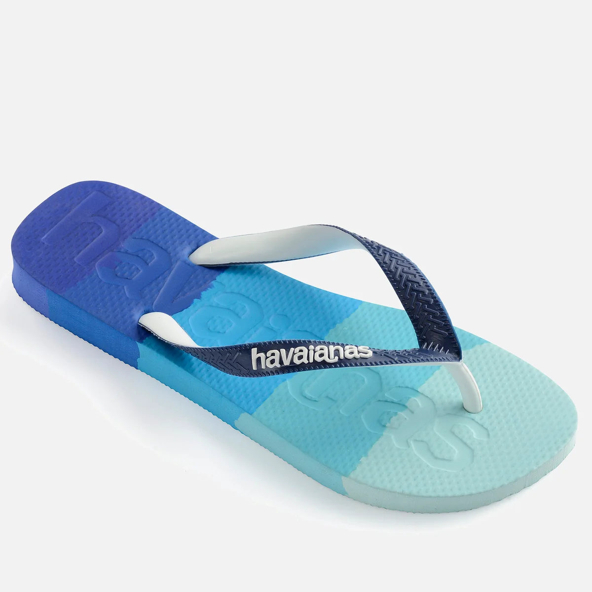 Havaianas Men's Top Logomania Multicolour Flip Flops - Gradient Marine Blue Image 1