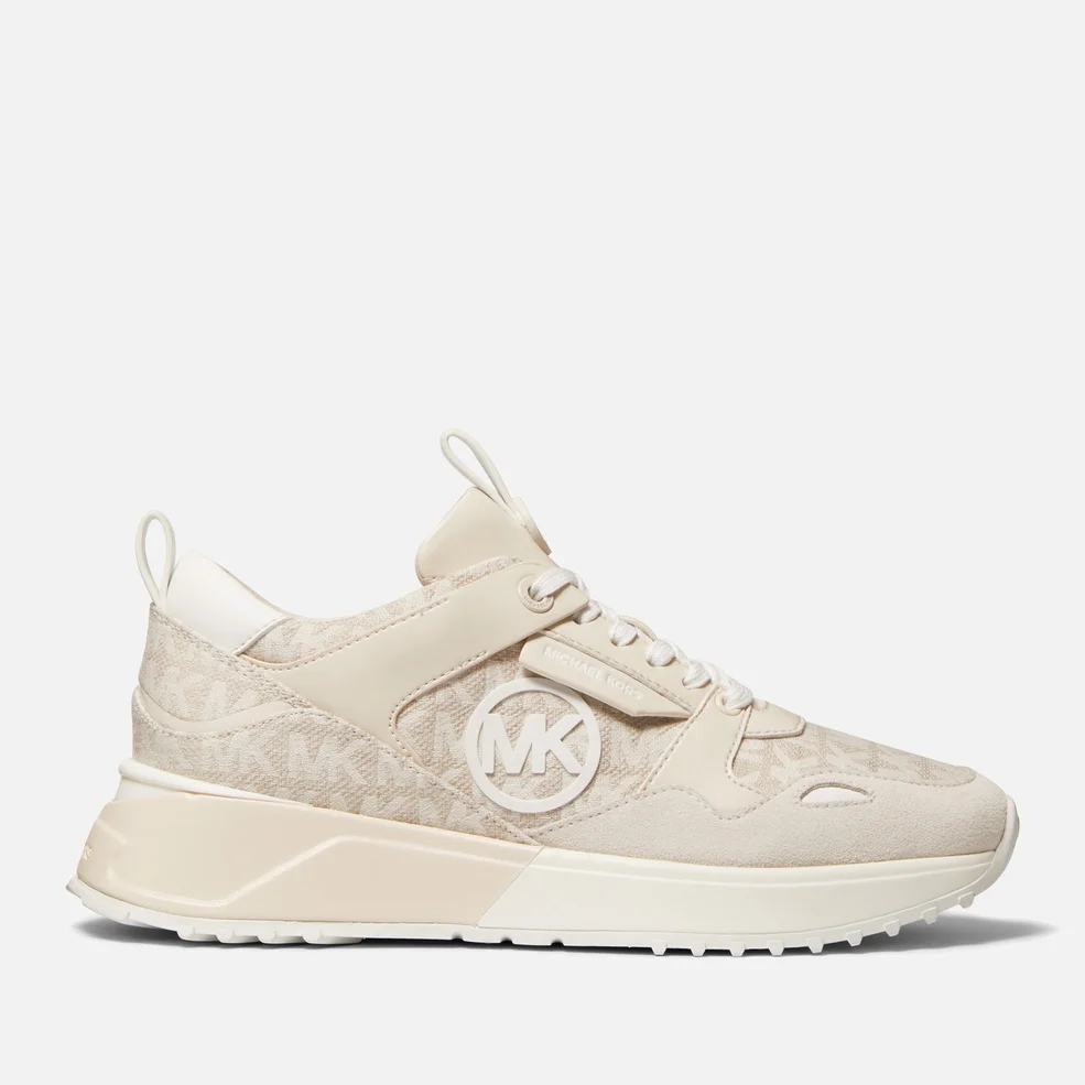 MICHAEL Michael Kors Theo Running-Style Leather and Canvas Trainers Image 1