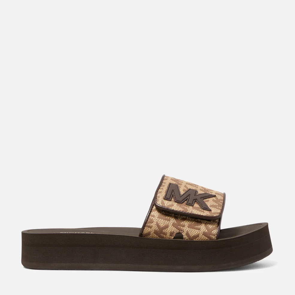 MICHAEL Michael Kors Women's Mk Platform Slide Sandals - Beige/Ebony Image 1