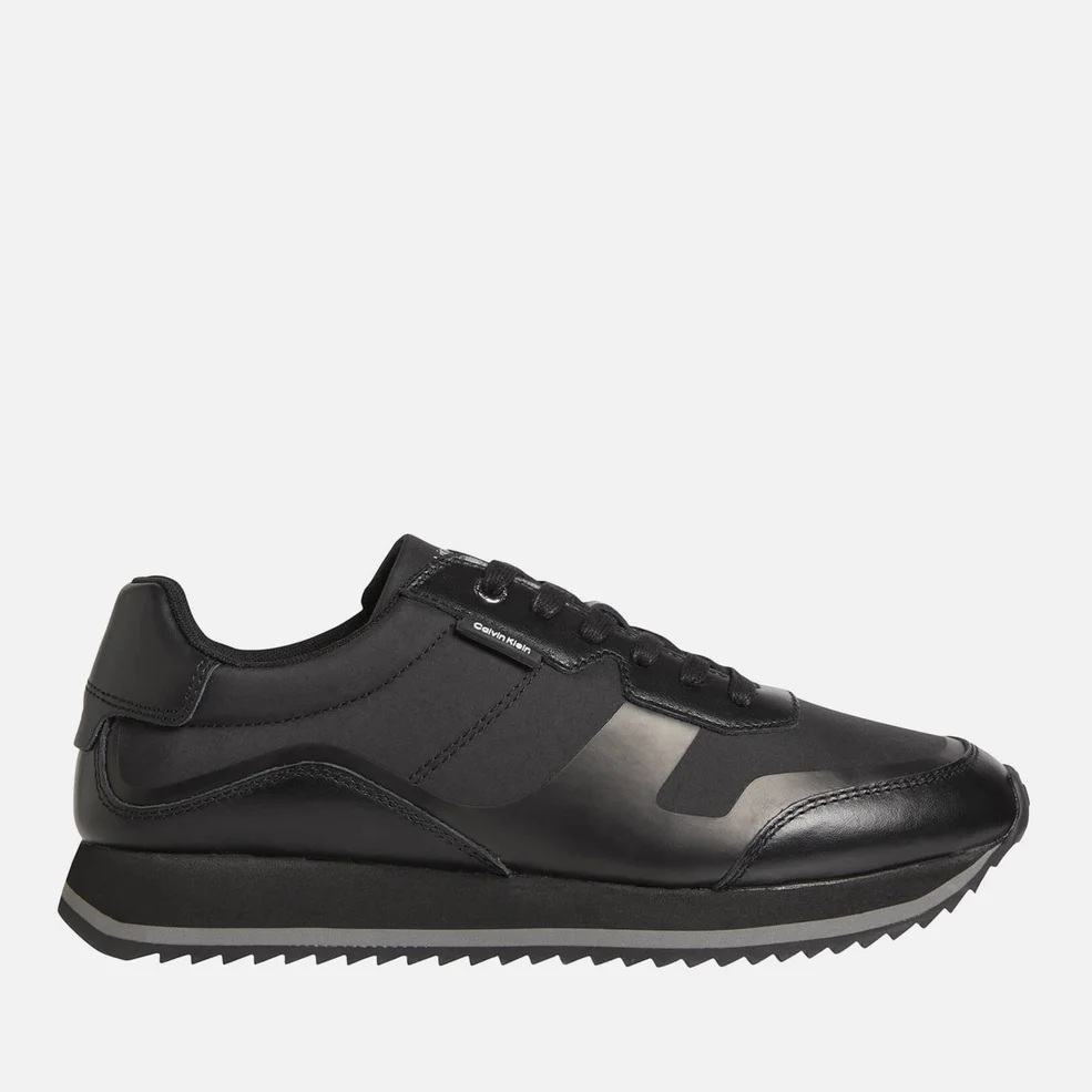 Calvin Klein Triple Black Leather Trainers Image 1