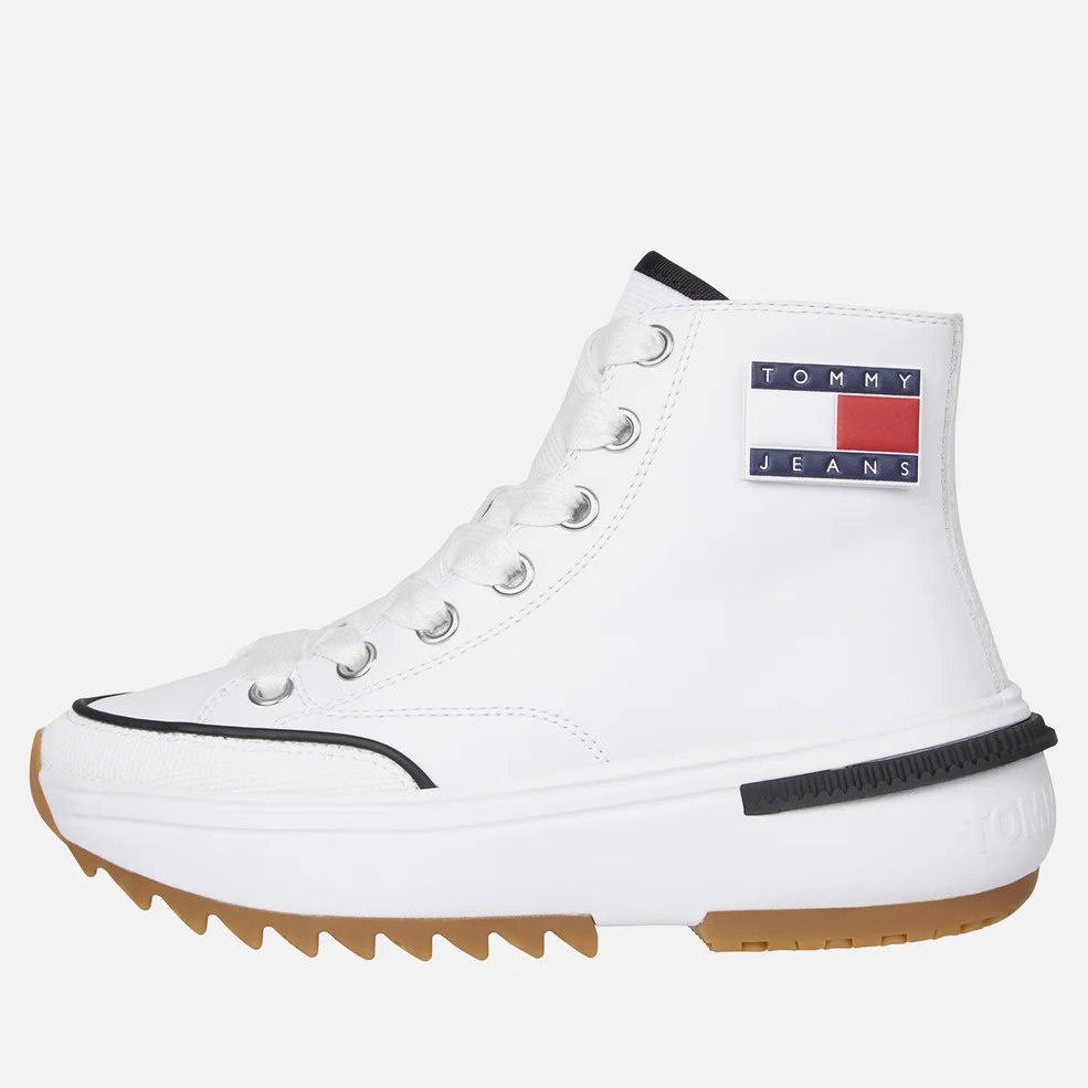 Tommy Jeans Mid Run Cheat Leather Hi-Top Trainers Image 1