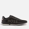 BOSS Saturn Faux Suede and Faux Leather-Trimmed Canvas Trainers - Image 1