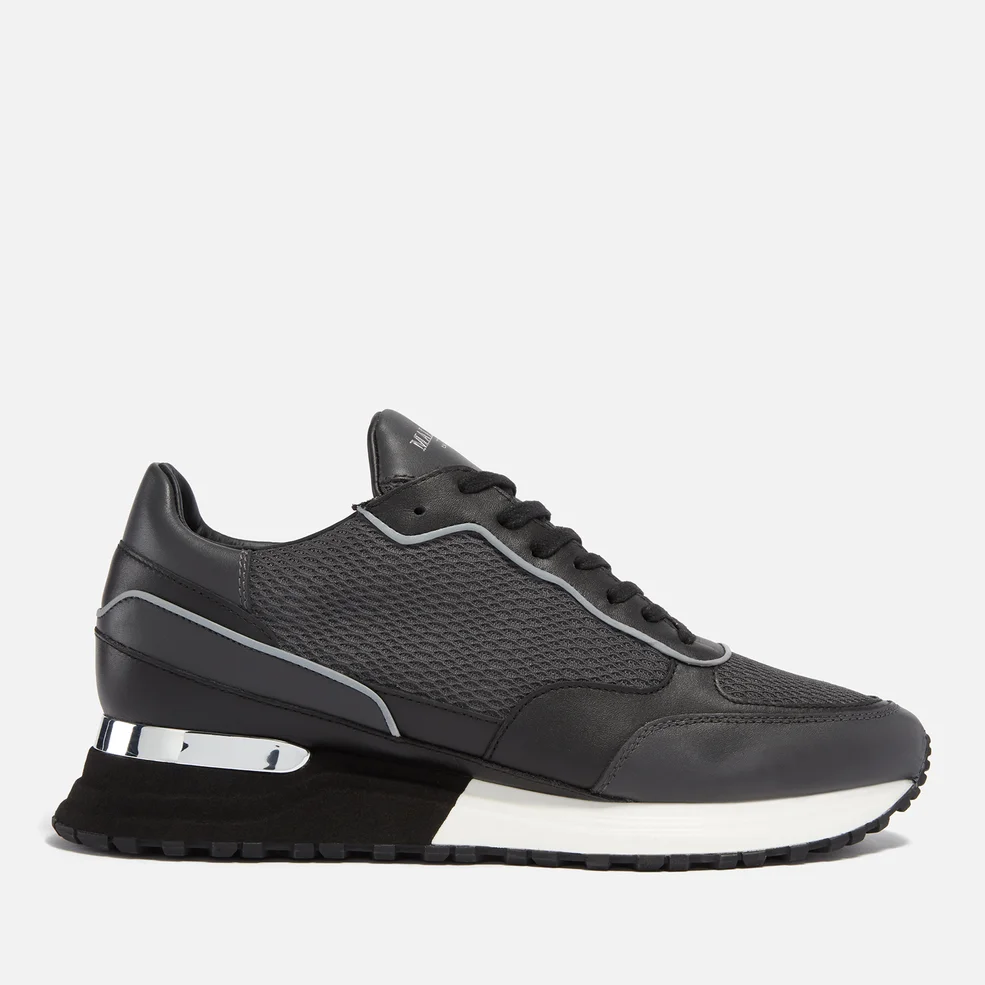 MALLET Knox Leather and Mesh Running-Style Trainers Image 1