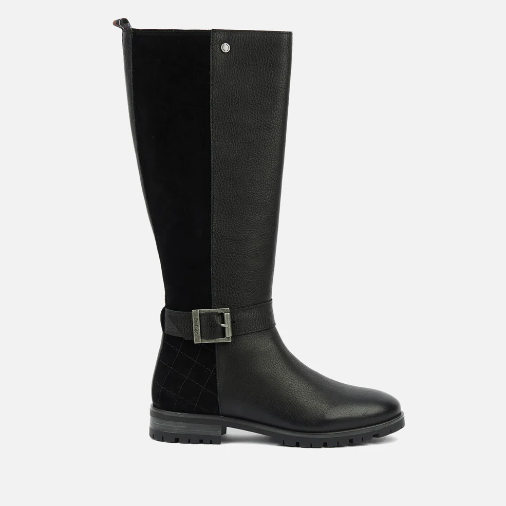 Barbour Alisha Knee High Leather and Suede-Blend Boots Image 1