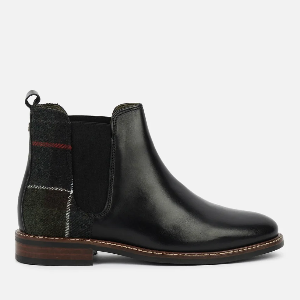 Barbour Sloane Tartan Leather and Wool-Blend Chelsea Boots Image 1