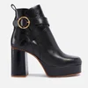 See by Chloé Lyna Leather Platform Heeled Boots - Image 1