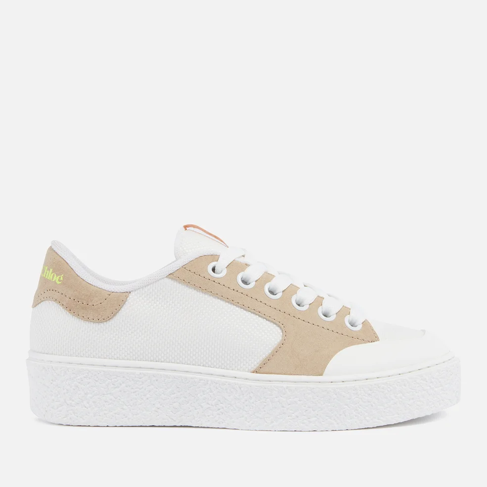 See by Chloé Hella Panelled, Suede, Canvas and Leather Trainers Image 1