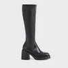 Vagabond Brooke Stretch Leather Heeled Knee High Boots - Image 1