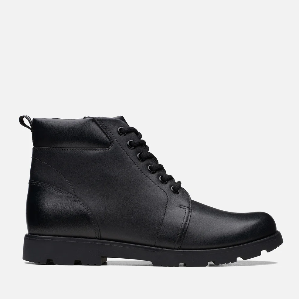 Clarks Youth Heath Leather Boots Image 1