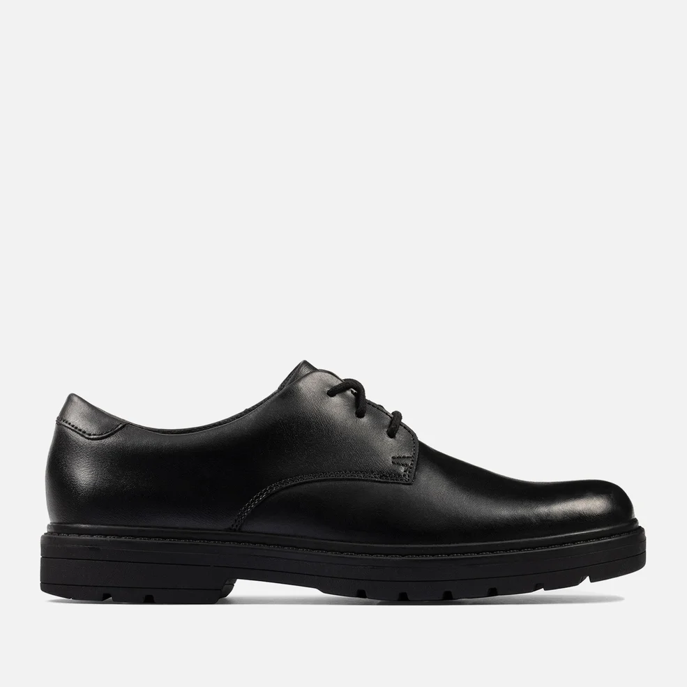 Clarks Youth Loxham Leather Derby Shoes Image 1
