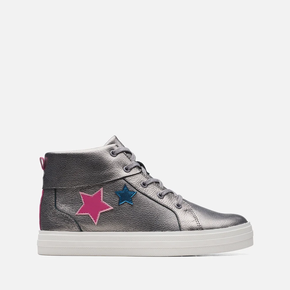 Clarks Youth Nova City Leather High-Top Trainers Image 1