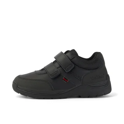 Kickers Junior Stomper Mid Leather Velcro Shoes - Black