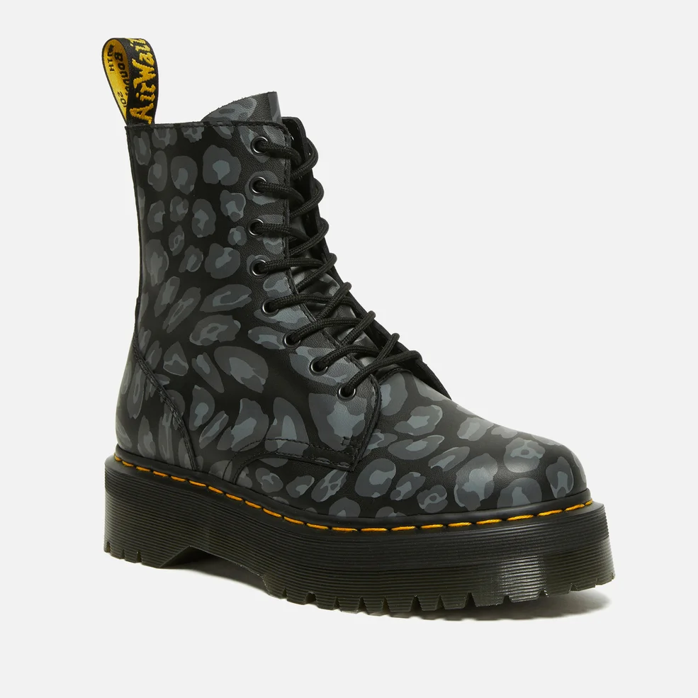 Dr. Martens Jadon Distorted Leopard Leather Platform Boots Image 1
