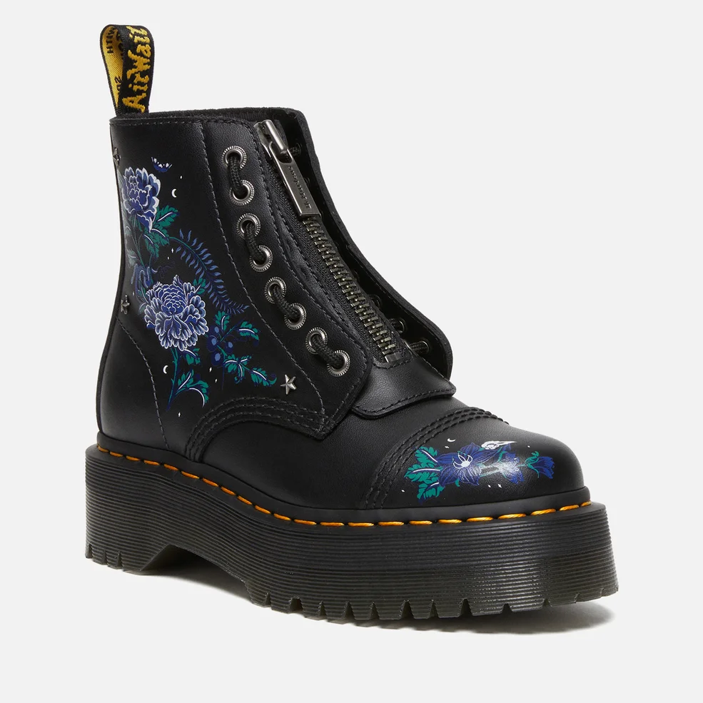 Dr. Martens Women's Sinclair Floral-Embroidered Leather Ankle Boots Image 1