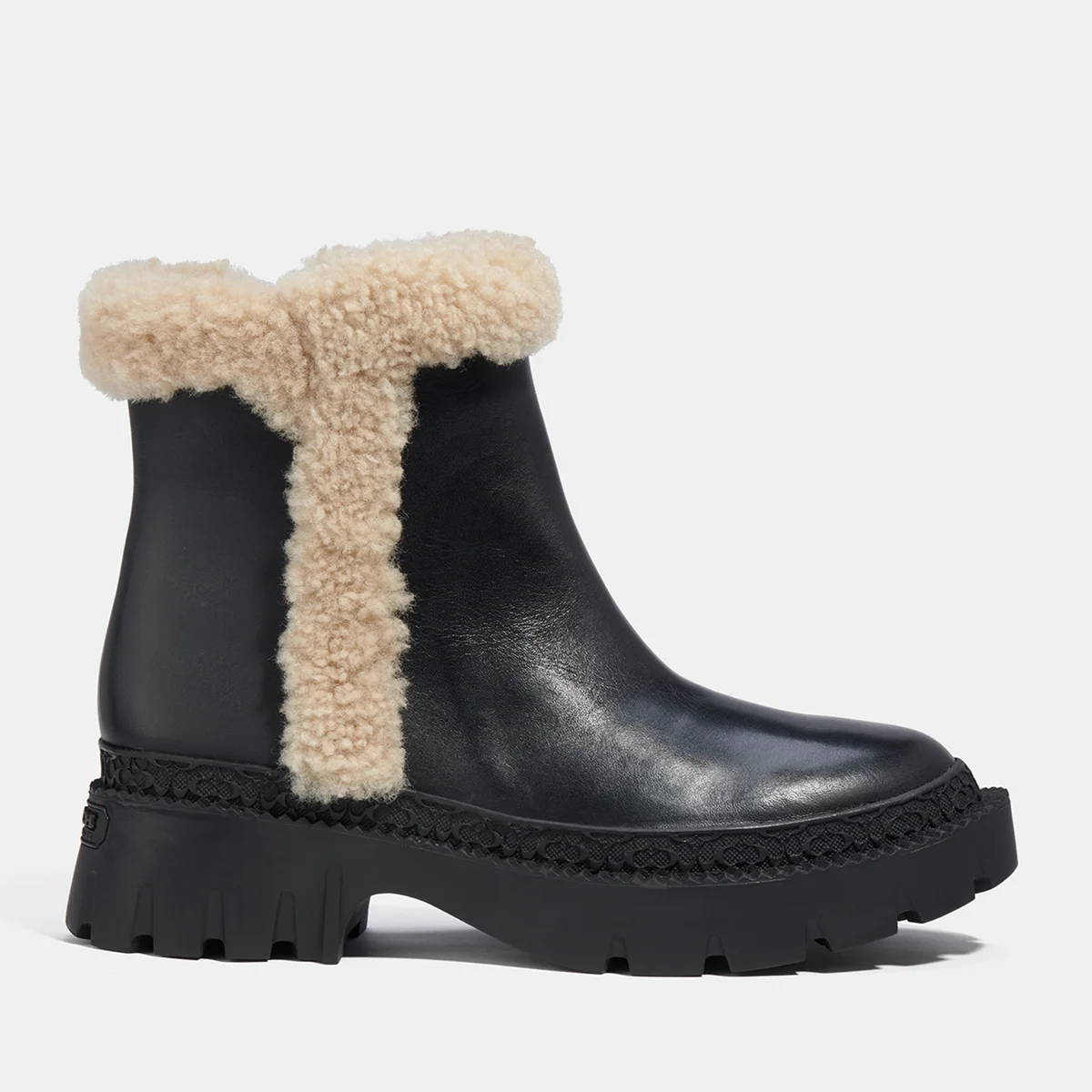 Coach Jane Leather and Shearling Chelsea Boots Image 1