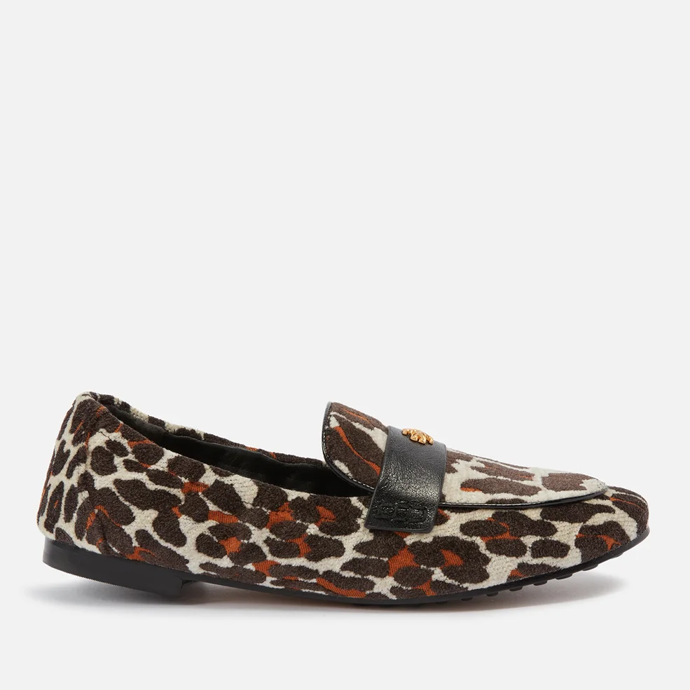 Tory Burch Leopard Print Leather and Velvet Ballet Shoes Image 1