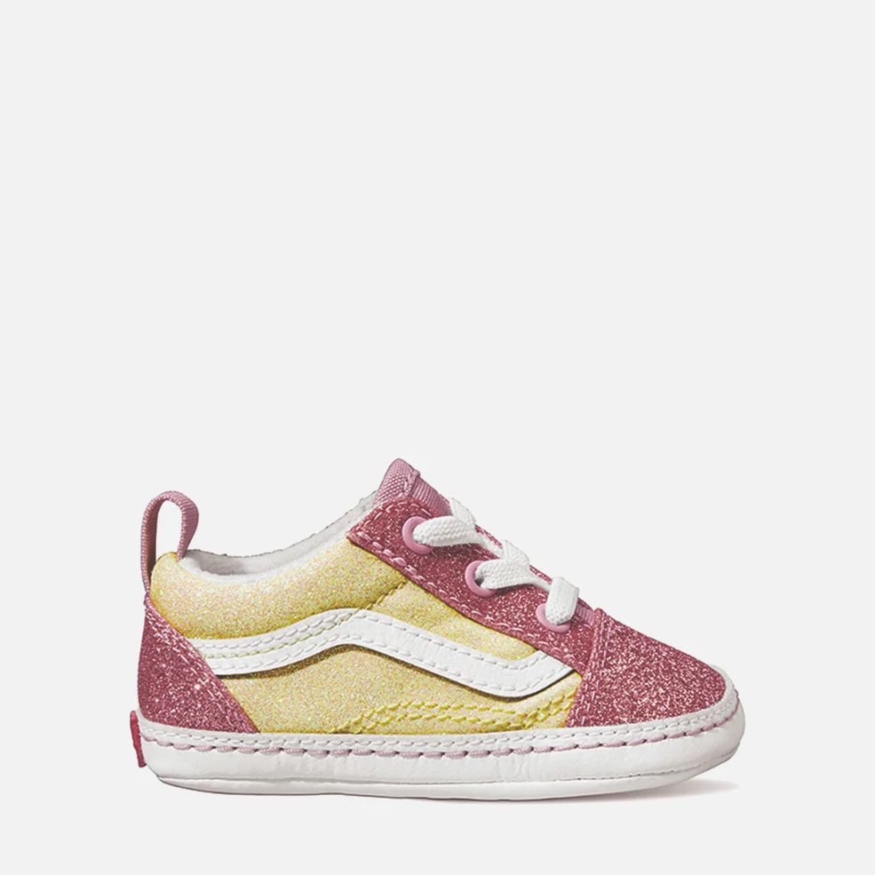 Vans Babies’ Old Skool Crib Glittered Faux Leather Trainers Image 1