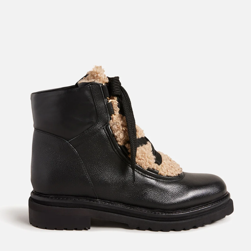 Ted Baker Mosie Leather and Faux Shearling-Blend Boots Image 1