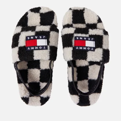 Tommy Jeans Logo Checker Sherpa Slippers